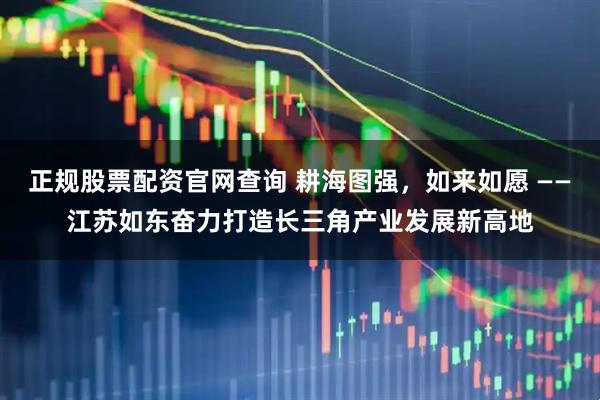 正规股票配资官网查询 耕海图强，如来如愿 ——江苏如东奋力打造长三角产业发展新高地